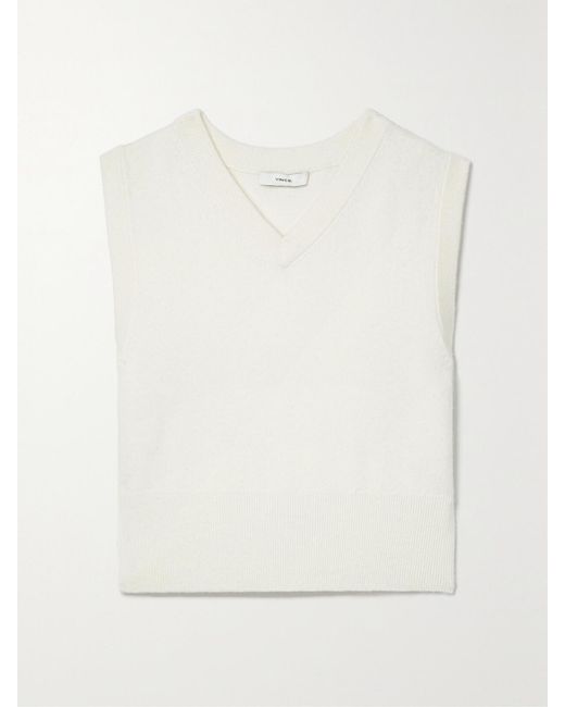 Vince Natural Cropped Wool-Blend Vest