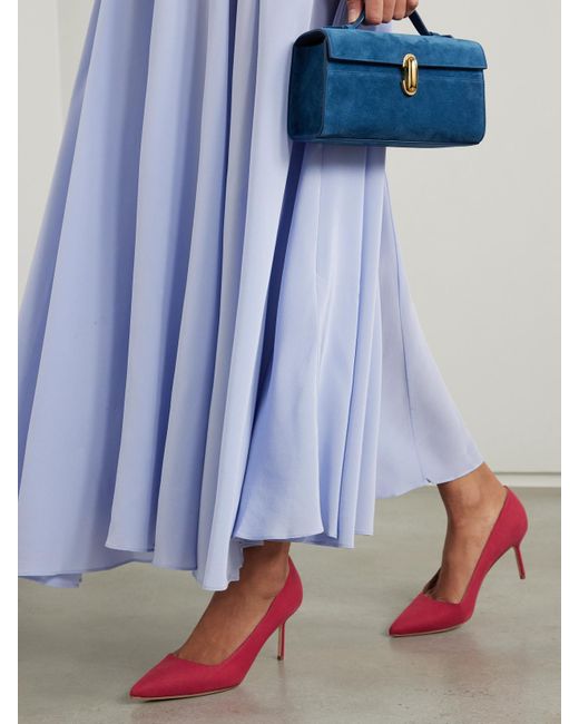 Manolo Blahnik Pink Bb 70 Canvas Pumps