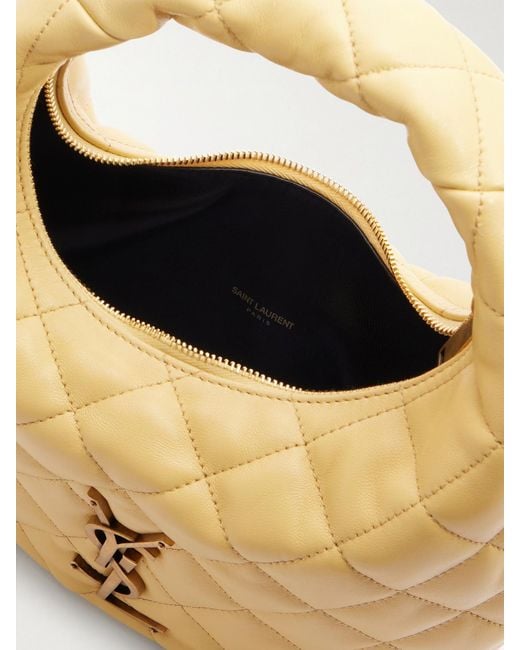 Saint Laurent Metallic Icarino Matelassé Leather Tote