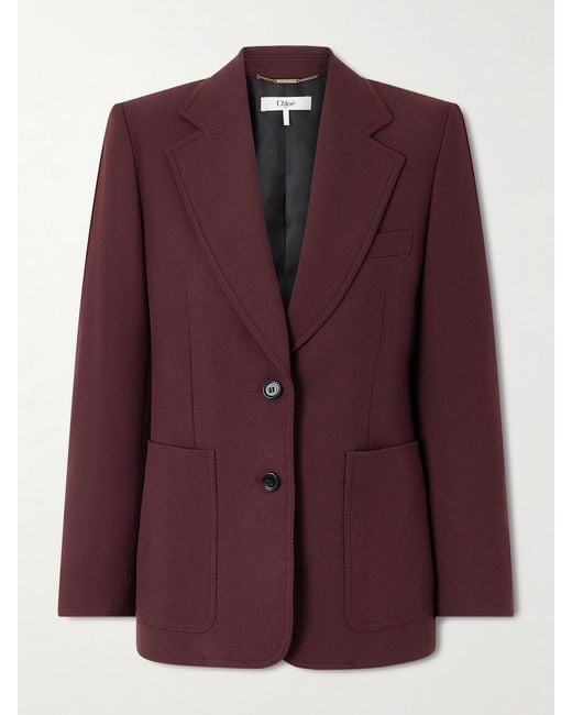Chloé Purple Wool-Gabardine Blazer