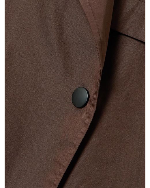 St. Agni Brown Double-Breasted Recycled-Taffeta Trench Coat