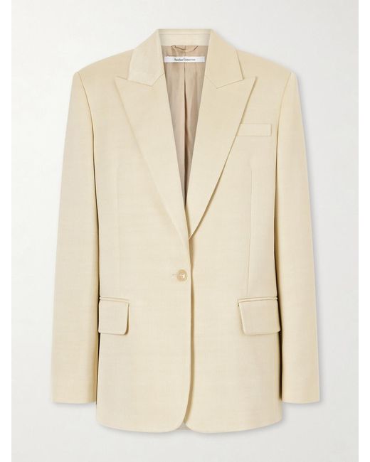 Another Tomorrow Natural Oversized Twill Blazer