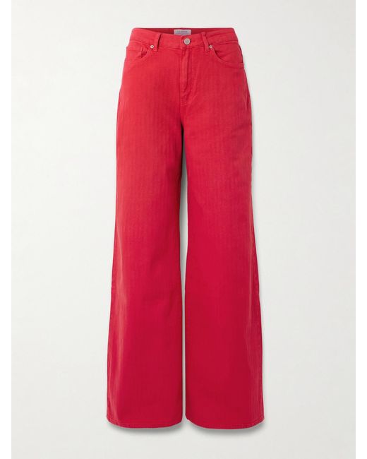 La Ligne Red Isadora High-Rise Wide-Leg Jeans
