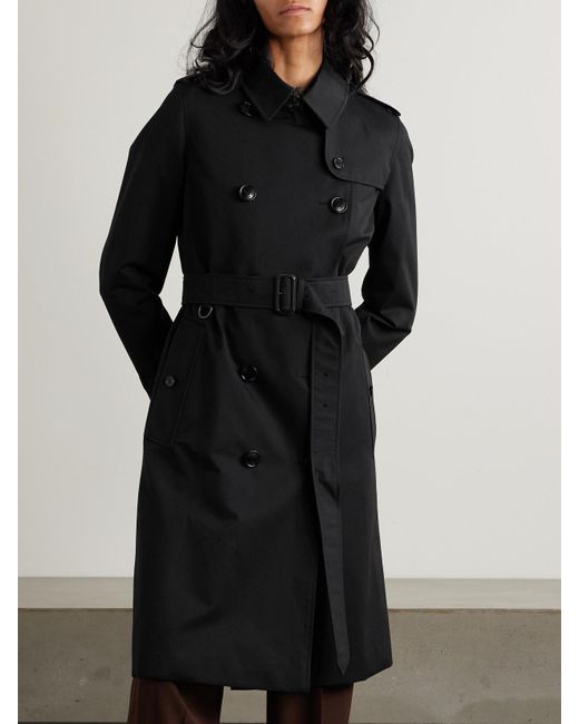 Burberry Black Kensington Long Organic Cotton-Gabardine Trench Coat