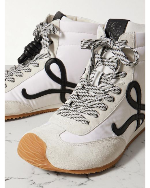 Loewe White Ballet Runner 2.0 Sneakers Aus Shell Und Veloursleder Mit Lederbesätzen