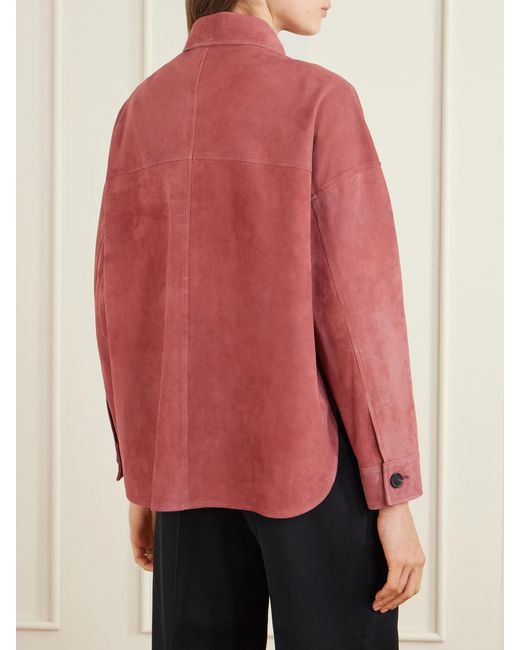 Arma Pink Kaylee Paneled Suede Jacket