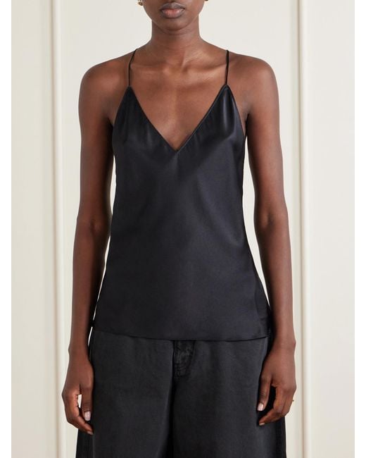 Nili Lotan Black Emile Silk-Satin Cami