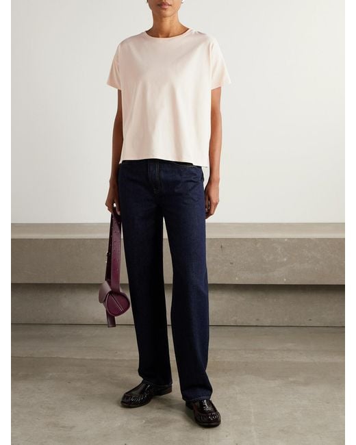 Loulou de Saison Natural Telanto Embroidered Supima Cotton-Jersey T-Shirt