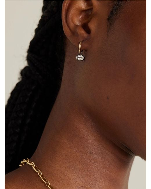 BY PARIAH Natural Orbit 14-Karat Recycled, Rhodium And Topaz Hoop Earrings