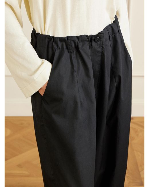 Jamie Haller Blue The Lotus Cotton-Poplin Wide-Leg Pants