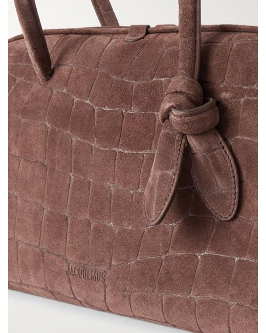 Sac À Main En Daim Effet Croco Le Grand Turismo Jacquemus en coloris Brown