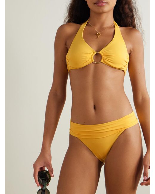 Melissa Odabash Yellow Brussels Bügel-Bikini-Oberteil Mit Verzierung