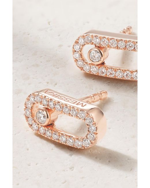 Messika Natural Move Uno 18-Karat Rose Diamond Earrings