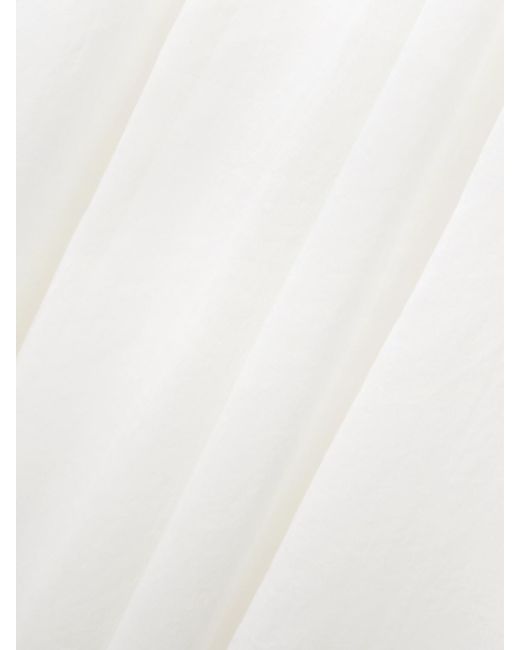 Doen White + Net Sustain Ischia Shirred Organic Cotton-voile Midi Dress