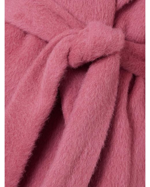 Staud Pink Dakota Belted Wool And Alpaca-Blend Coat