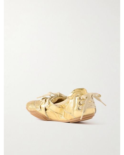 Acne Natural Metallic Leather Sneakers