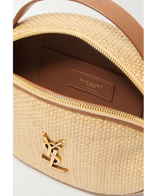Saint Laurent Monogramme Embellished Raffia Shoulder Bag