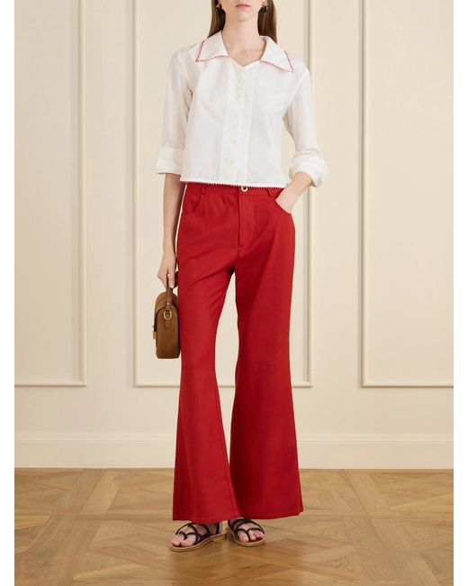 Alix Of Bohemia Bunny Russet Silk Flared Jeans