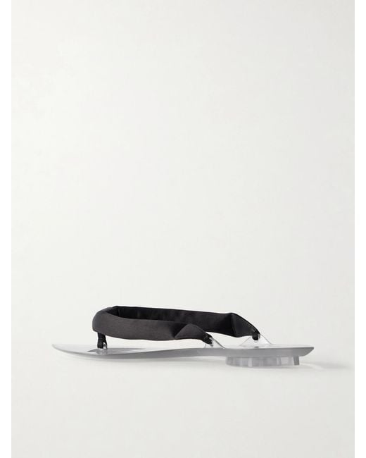 Alaïa White Invisible Jelly Satin-Trimmed Sandals