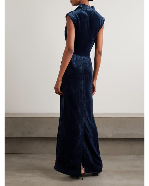 TOVE Blue Naeve Ribbed Chenille Maxi Dress