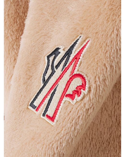 Moncler Natural Velvet Fleece Hooded Turtleneck Sweatshirt