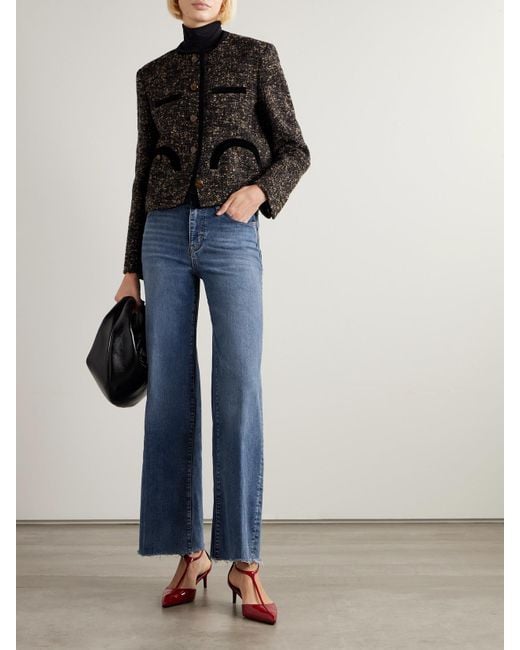 FRAME Blue Le Slim Palazzo High-Rise Wide-Leg Jeans