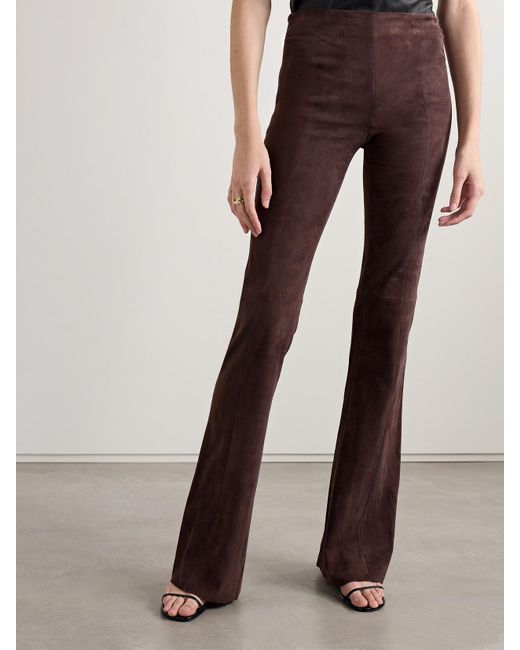 Stouls Brown Gégé Suede Flared Pants