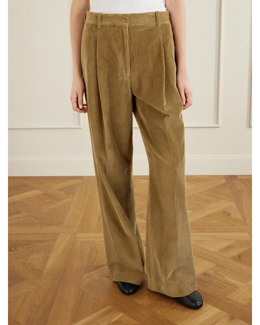 Rohe Natural Ted Cotton-Corduroy Wide-Leg Pants