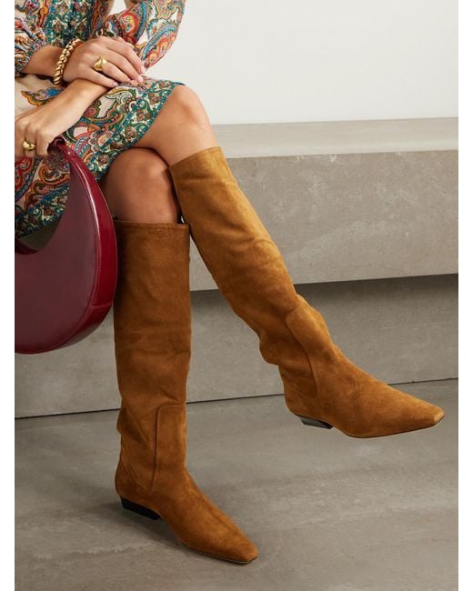 Staud Brown Wally Suede Knee Boots