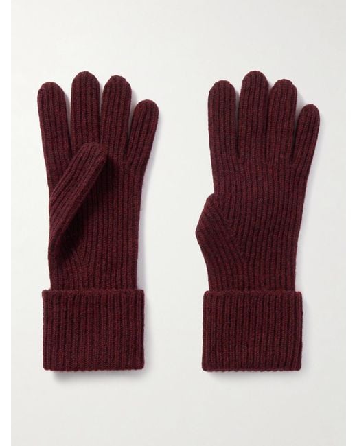 arch4 Purple Juliann Ribbed Cashmere Gloves