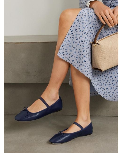 Loeffler Randall Blue Leonie Ballerinas Aus Leder Mit Schleife
