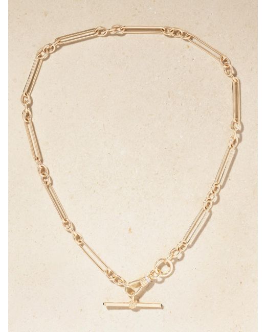 Lucy Delius Natural Trombone Albert Clip T-Bar Kette Aus Mit Saphiren Und Diamanten