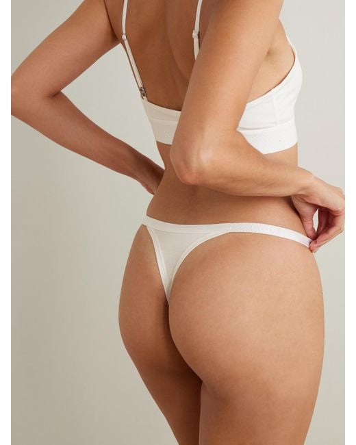 CDLP White Set Of Three Stretch-Tencel Lyocell Thongs