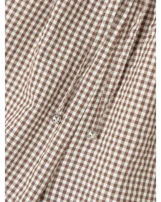 Veronica Beard Natural Tjana Shorts Aus Einer Baumwollmischung Mit Gingham-Karo