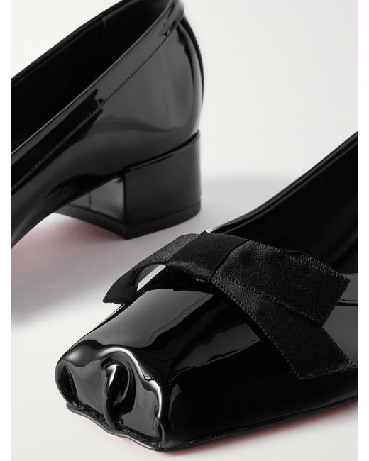 Christian Louboutin Black Mamaflirt 30 Pumps Aus Lackleder Mit Schleife