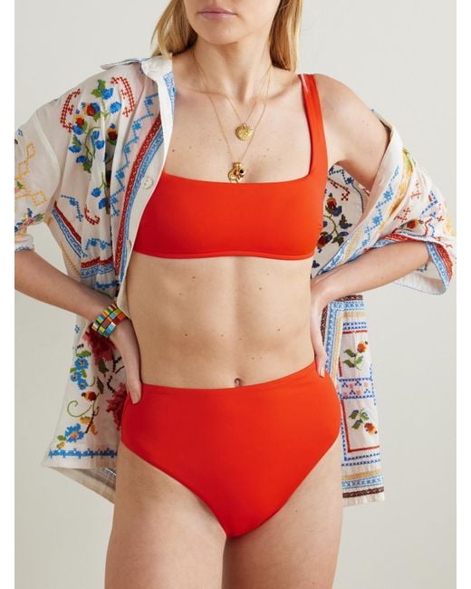 Bondi Born Red Poppy Bikini-Höschen Aus Embodee-Material
