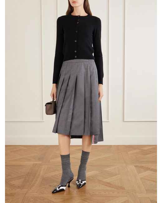 Thom Browne Black 75 Two-Tone Lace-Up Patent-Leather Pumps