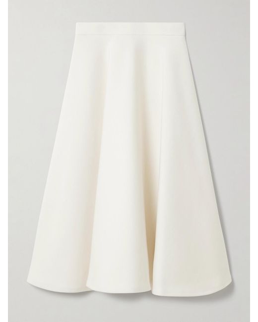 Max Mara White Whisky Jersey Midi Skirt