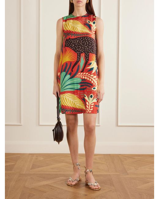 Etro White Printed Silk Mini Dress