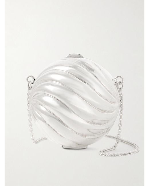 Uncommon Matters White Whirl Silberfarbene Clutch