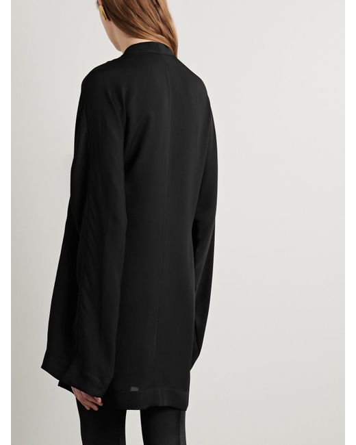 Khaite Black Mehna Lace-Up Silk Crepe De Chine Mini Dress