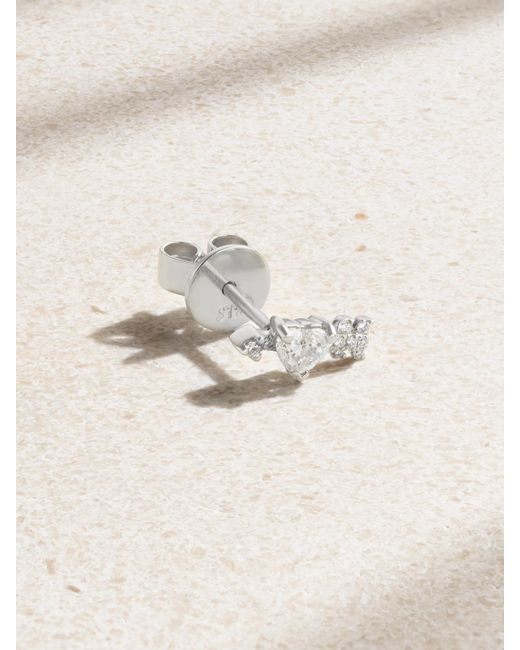 Boucle D'Oreille Unique En Or Blanc 18 Carats (750/1000) Et Diamants Cupid's Arrow Anita Ko en coloris Natural
