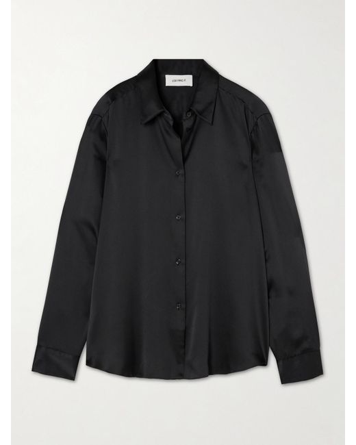 Lisa Yang Black Hemd Aus Seidensatin