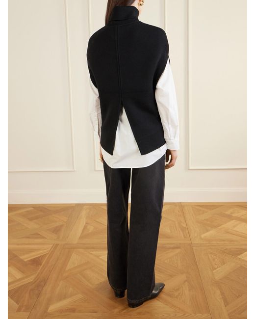 Totême Black Wool-Blend Turtleneck Sweater