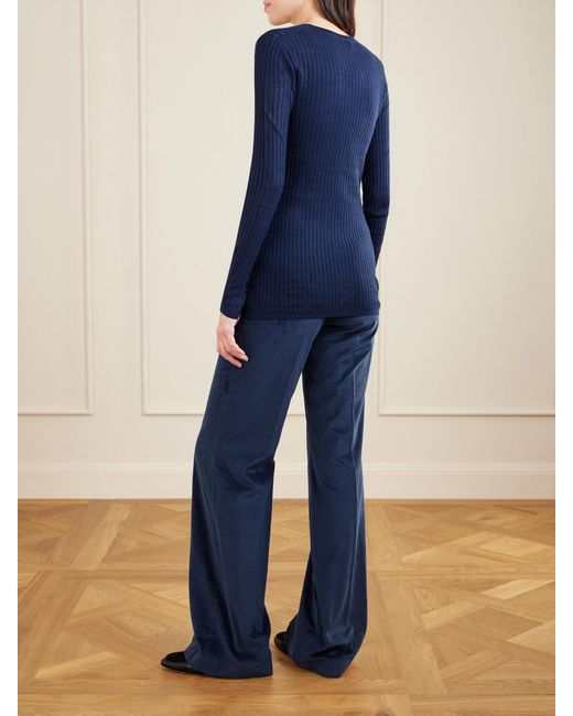 Gabriela Hearst Blue Emma Pointelle-Knit Cashmere And Silk-Blend Cardigan