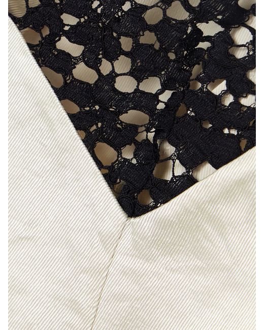 Maria McManus Black Satin-Twill And Corded Lace Camisole