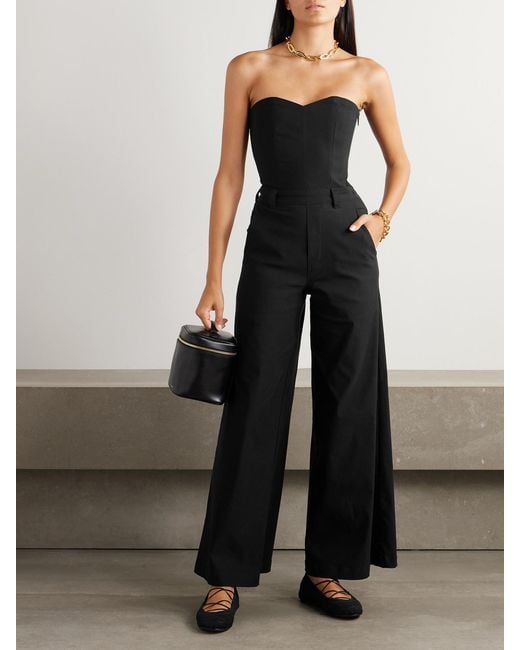 Rivet Utility Black Dynamite Strapless Stretch-Twill Jumpsuit