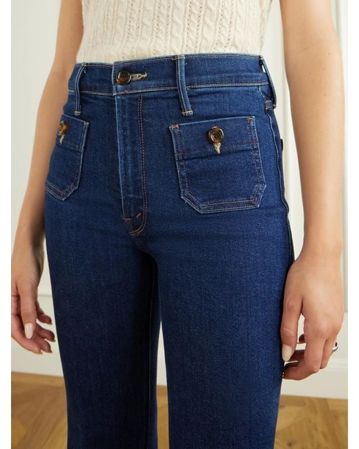 Mother Blue The Patch Pocket Doozy Flared Jeans