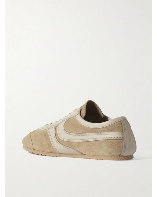 Dries Van Noten Natural Leather-Trimmed Suede Sneakers