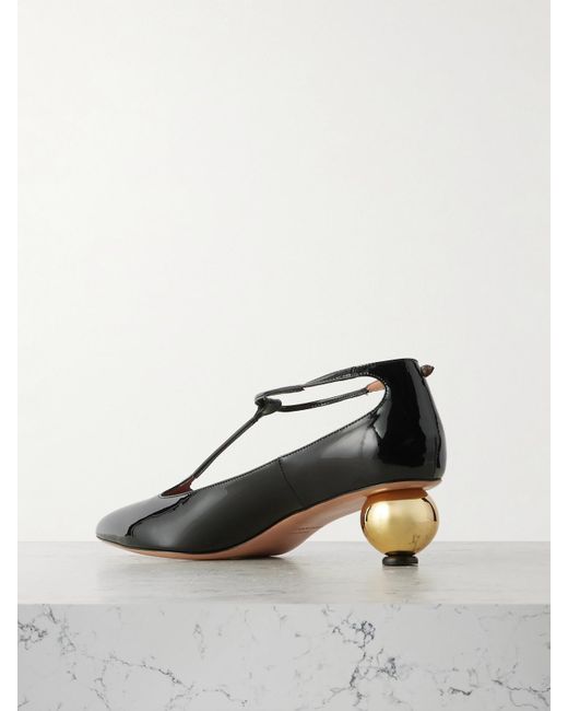 Ferragamo Black Tania Mary-Jane-Pumps Aus Lackleder
